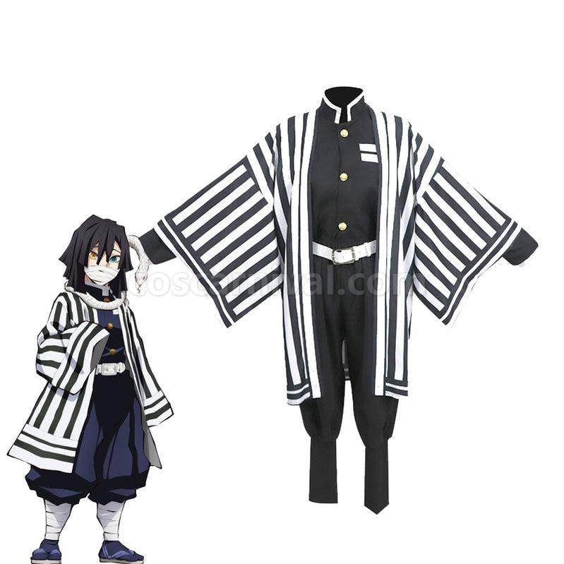 Demon Slayer Kimetsu no Yaiba Iguro Obanai Kimono Black White Halloween Cosplay Costumes coscarnival011117418
