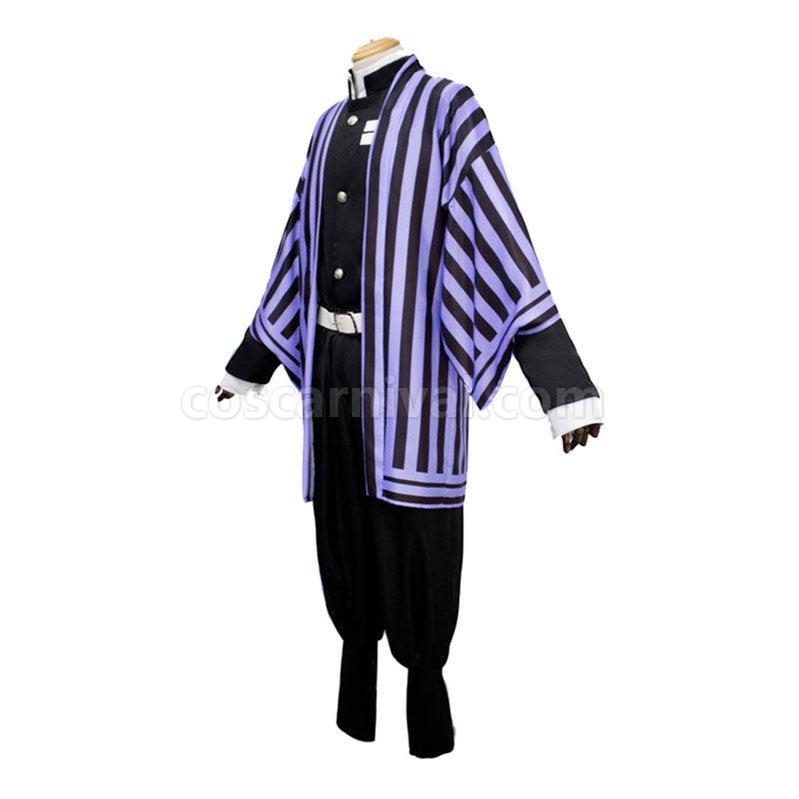 Demon Slayer Kimetsu no Yaiba Iguro Obanai Kimono Black White Halloween Cosplay Costumes coscarnival011117448