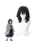 Demon Slayer Kimetsu no Yaiba Iguro Obanai Short Layer Black Cosplay Wigs coscarnival011119418