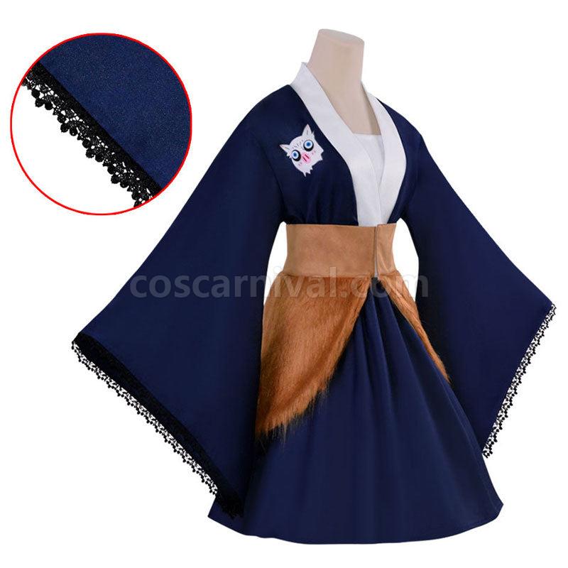 Demon Slayer Kimetsu no Yaiba Inosuke Hashibira Maid Dress Cosplay Costumes coscarnival01112246
