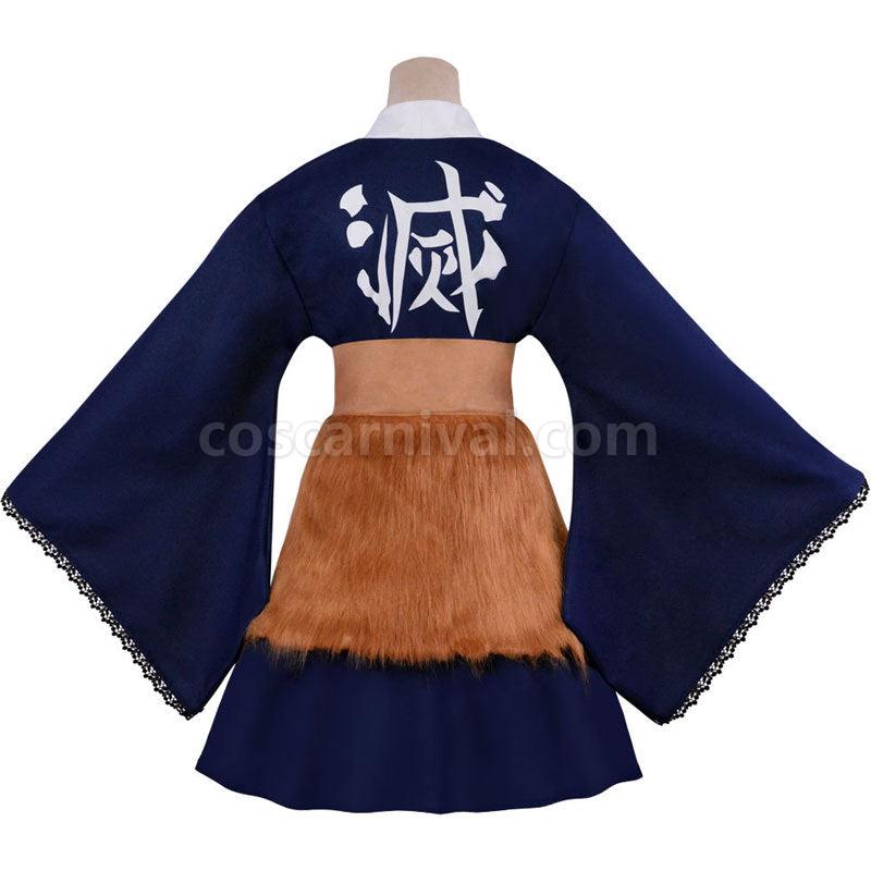 Demon Slayer Kimetsu no Yaiba Inosuke Hashibira Maid Dress Cosplay Costumes coscarnival01112264