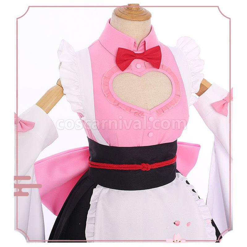 Demon Slayer Kimetsu no Yaiba Kanroji Mitsuri Kimono Maid Outfit Cosplay Costumes coscarnival011117869