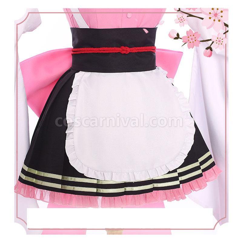Demon Slayer Kimetsu no Yaiba Kanroji Mitsuri Kimono Maid Outfit Cosplay Costumes coscarnival011117879