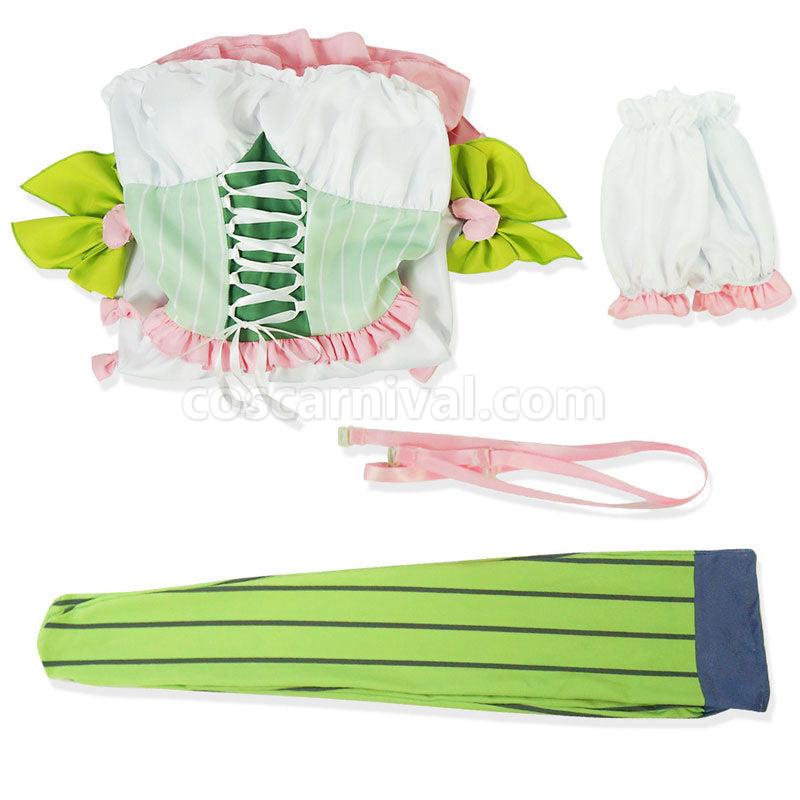 Demon Slayer Kimetsu no Yaiba Mitsuri Kanroji Lolita Maid Dress Cosplay Costume coscarnival01116600