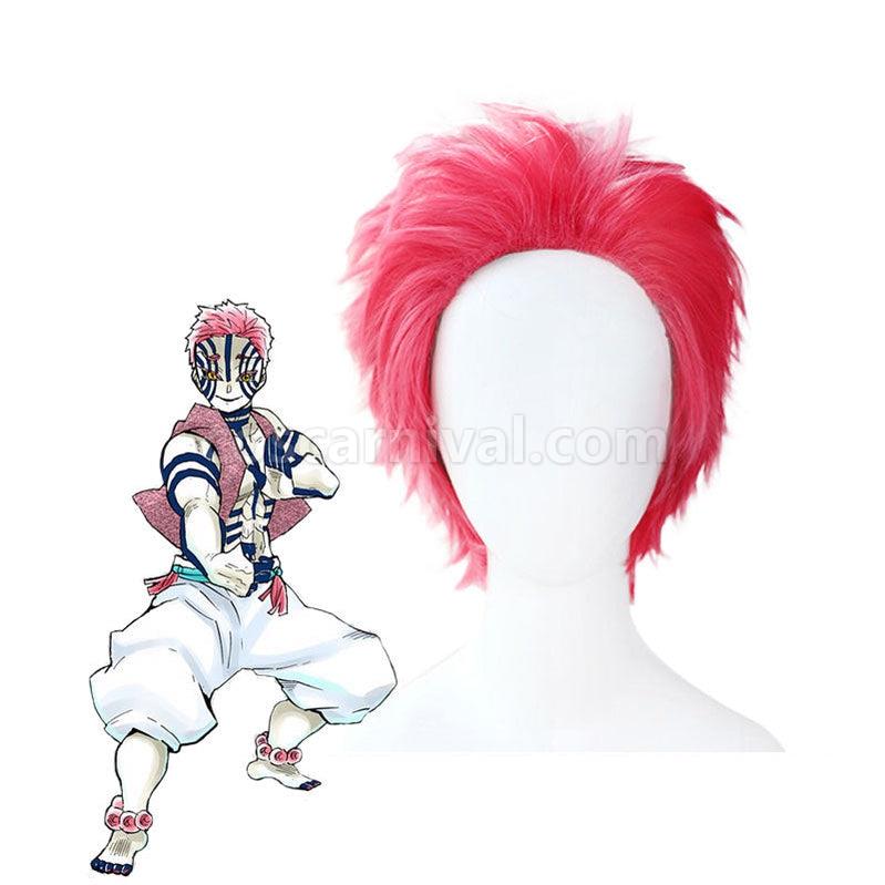 Demon Slayer Kimetsu no Yaiba Mugen Ressha hen Akaza Komaji Cosplay Wigs coscarnival011113998