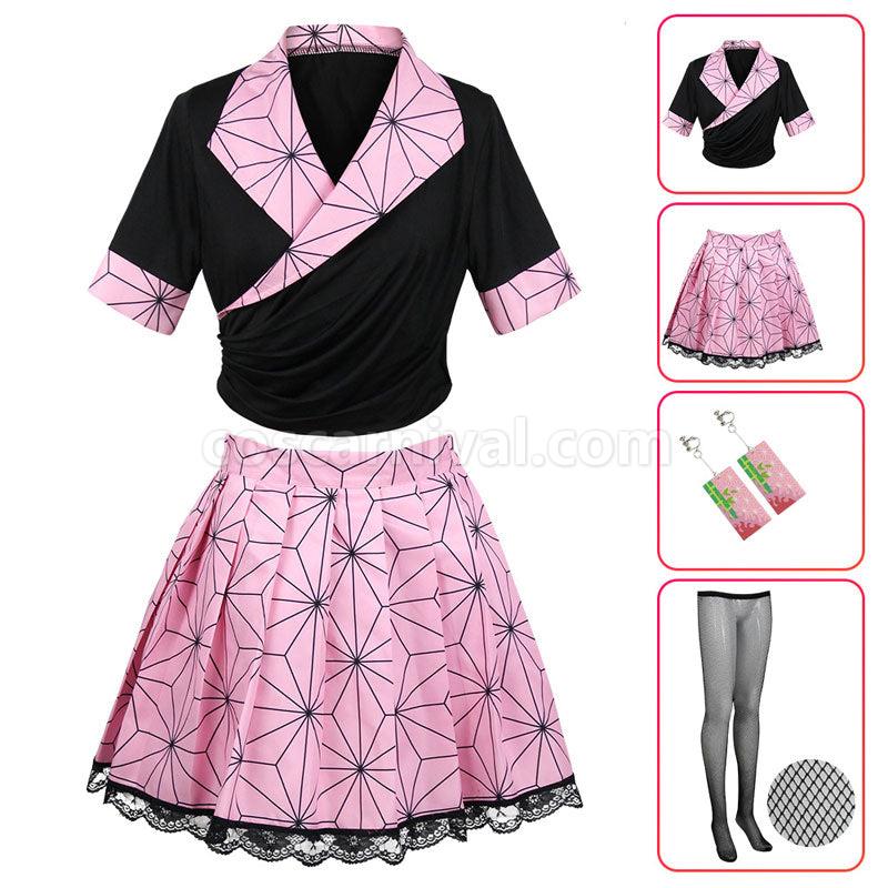 Demon Slayer Kimetsu no Yaiba Nezuko Kamado Cosplay Costumes coscarnival01117530