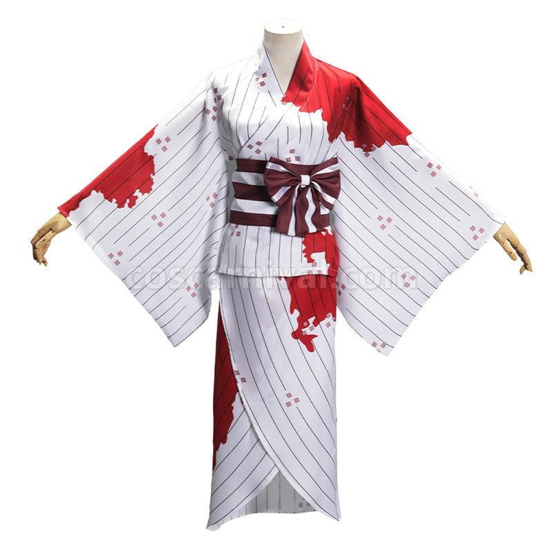 Demon Slayer Kimetsu no Yaiba Nezuko Kamado Halloween Blood Splatter Kimono Cosplay Costume coscarnival011115859