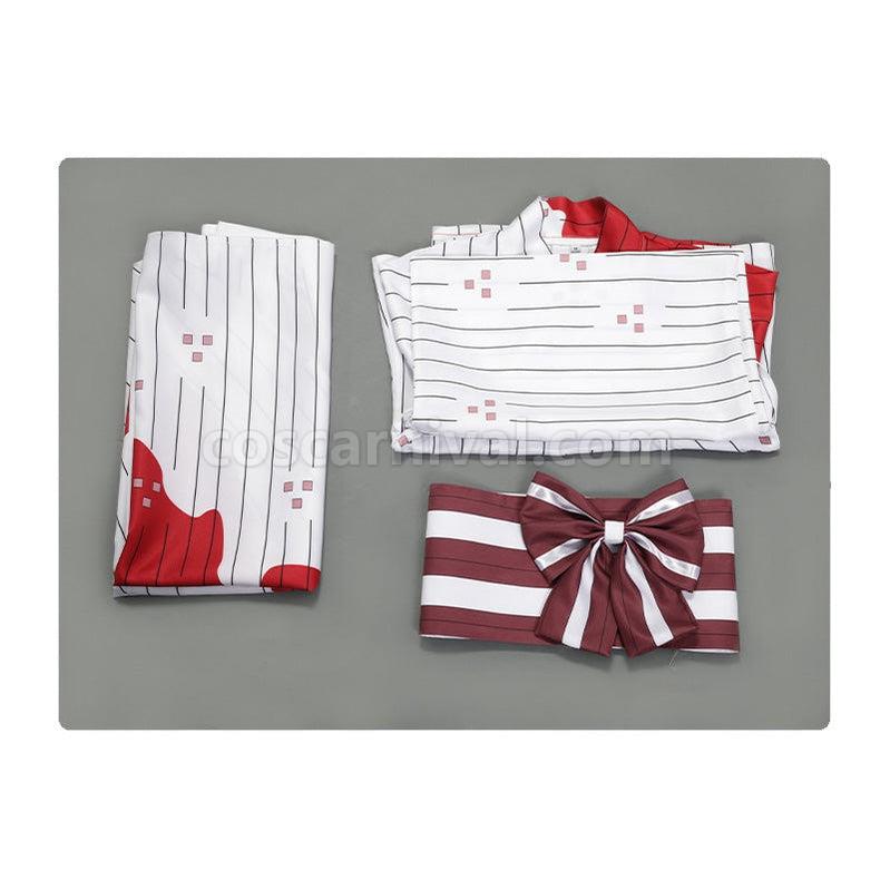 Demon Slayer Kimetsu no Yaiba Nezuko Kamado Halloween Blood Splatter Kimono Cosplay Costume coscarnival011115883