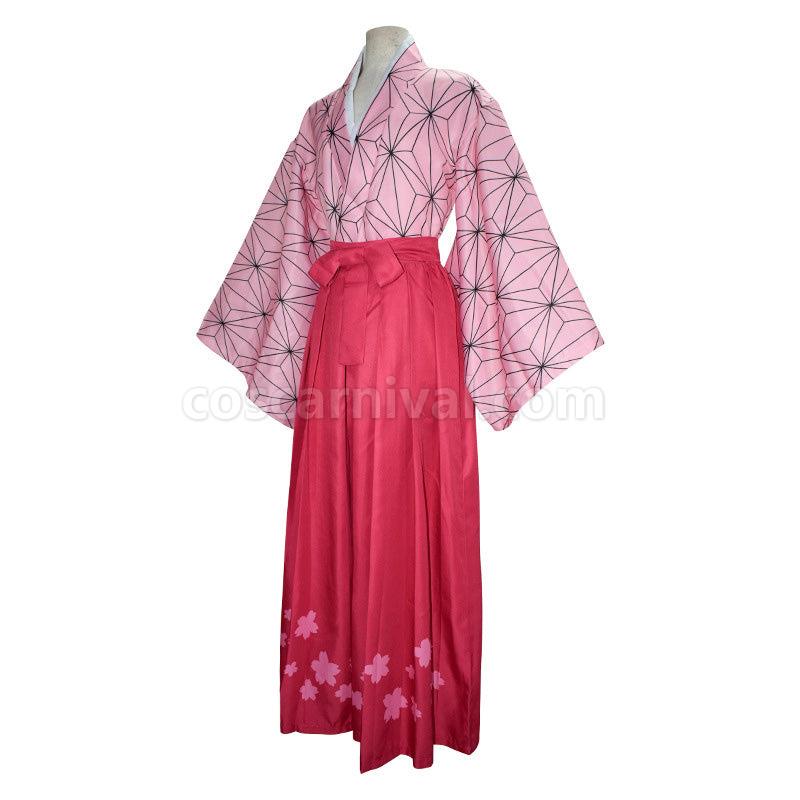 Demon Slayer Kimetsu no Yaiba Nezuko Kamado Kimono Halloween Cosplay Costumes coscarnival01119553