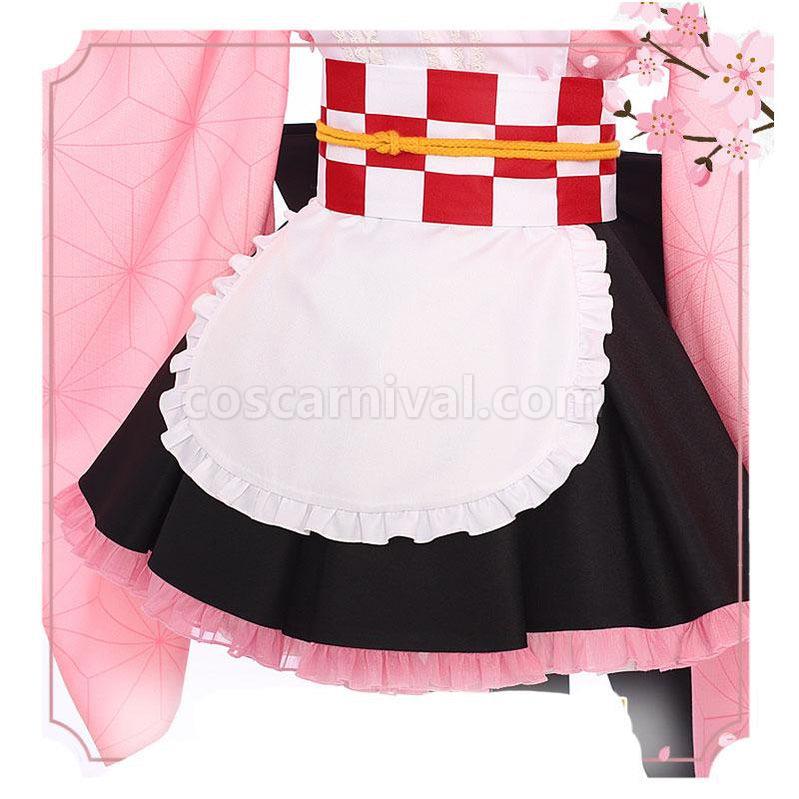 Demon Slayer Kimetsu no Yaiba Nezuko Kamado Kimono Maid Outfit Cosplay Costumes coscarnival011117880