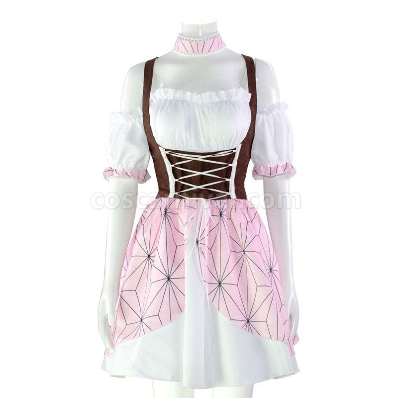 Demon Slayer Kimetsu no Yaiba Nezuko Kamado Lolita Cosplay Costumes coscarnival01117760