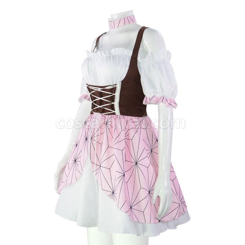 Demon Slayer Kimetsu no Yaiba Nezuko Kamado Lolita Cosplay Costumes coscarnival01117767