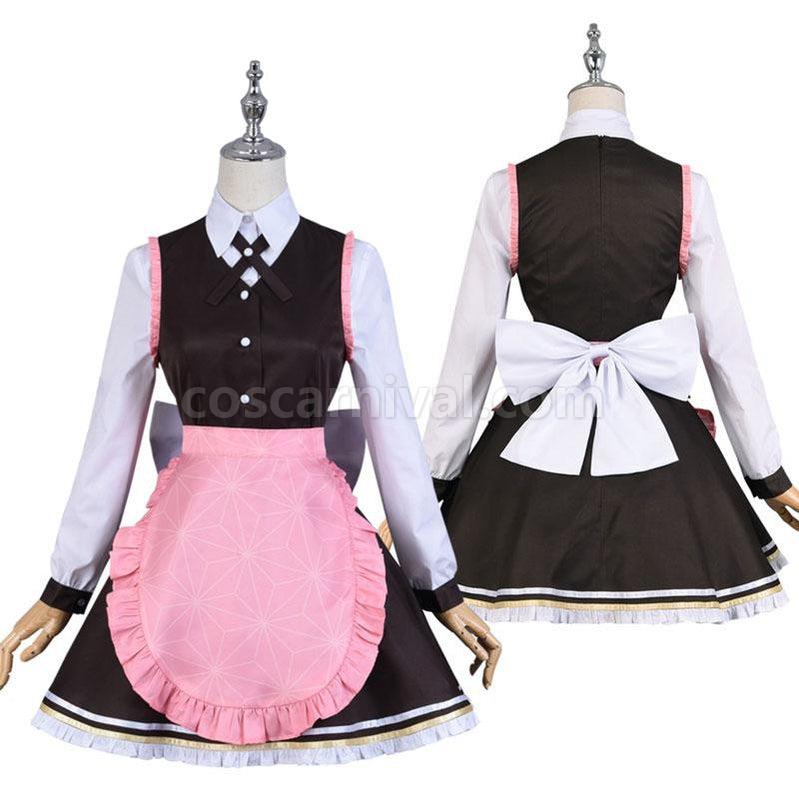 Demon Slayer Kimetsu no Yaiba Nezuko Kamado Maid Outfit Cosplay Costumes coscarnival011117841
