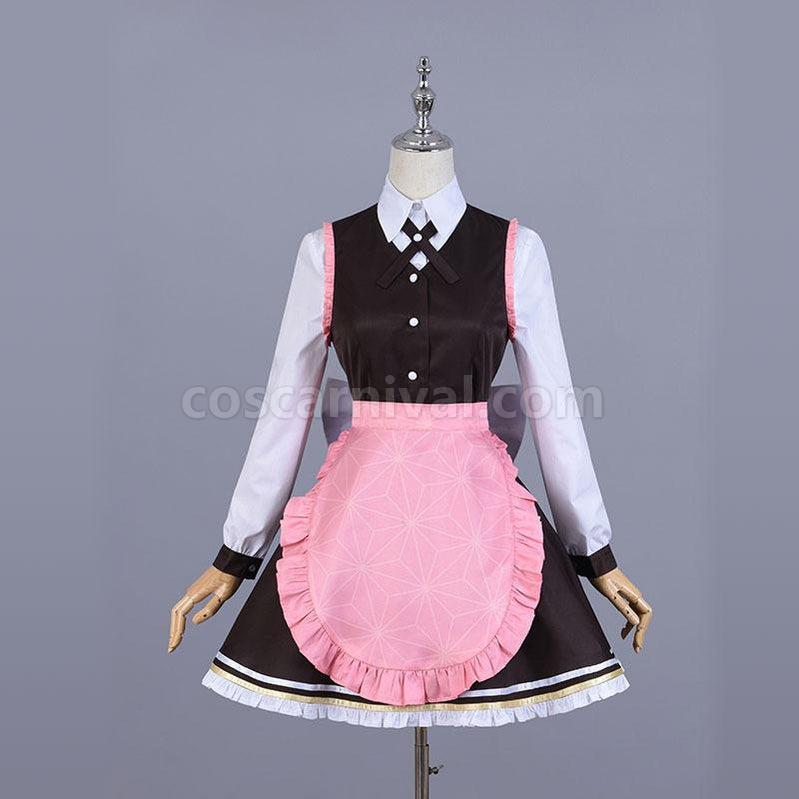 Demon Slayer Kimetsu no Yaiba Nezuko Kamado Maid Outfit Cosplay Costumes coscarnival011117847