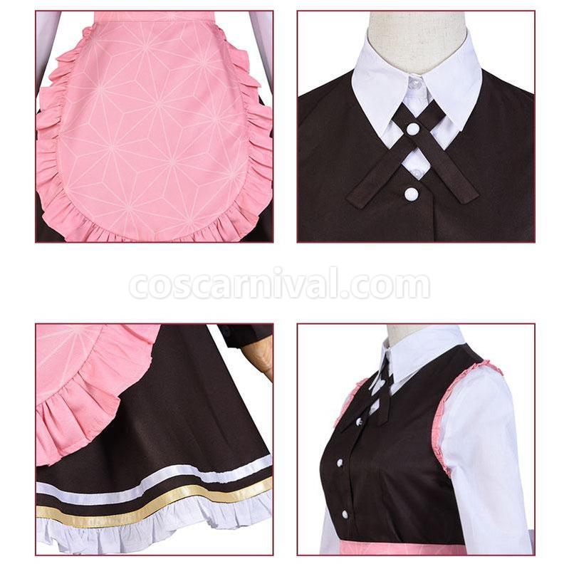 Demon Slayer Kimetsu no Yaiba Nezuko Kamado Maid Outfit Cosplay Costumes coscarnival011117881
