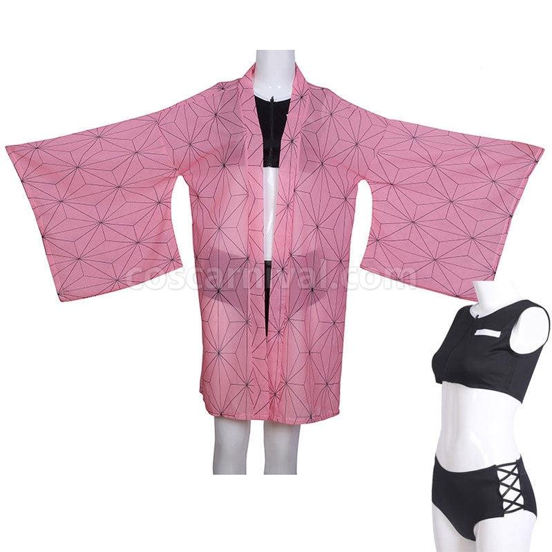 Demon Slayer Kimetsu no Yaiba Nezuko Kamado Swimsuit Cosplay Costumes coscarnival011110492