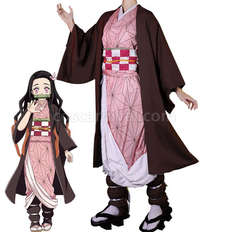 Demon Slayer Kimetsu no Yaiba Nezuko Kamado kimono Cosplay Costume With Props coscarnival011112839