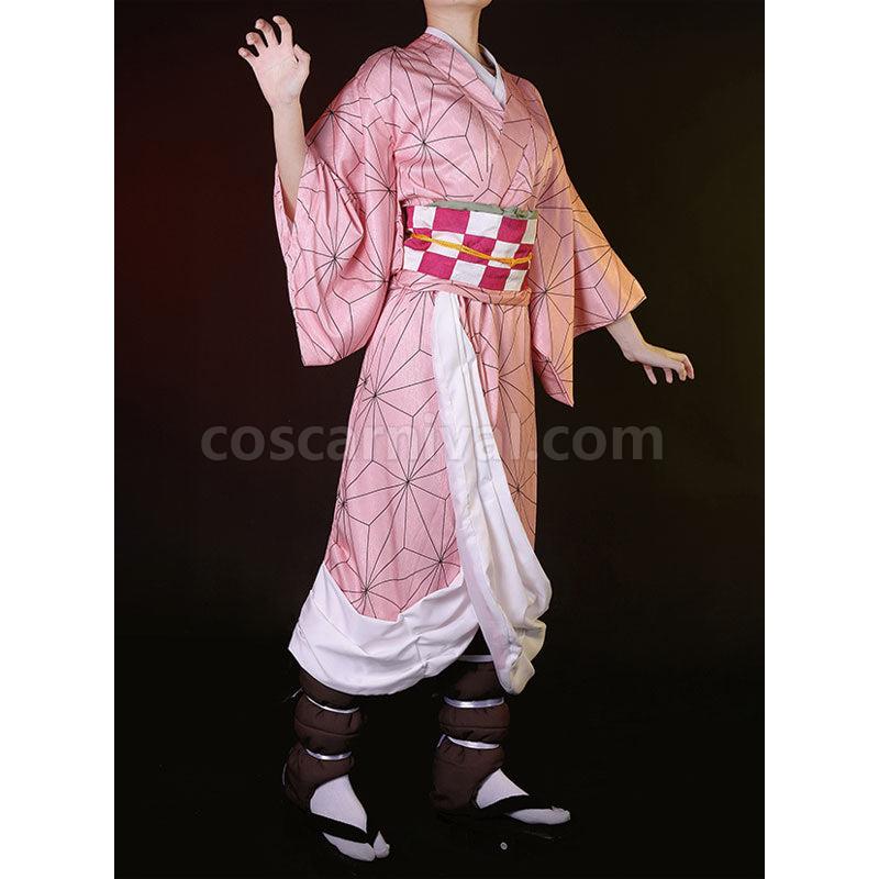 Demon Slayer Kimetsu no Yaiba Nezuko Kamado kimono Cosplay Costume With Props coscarnival011112867