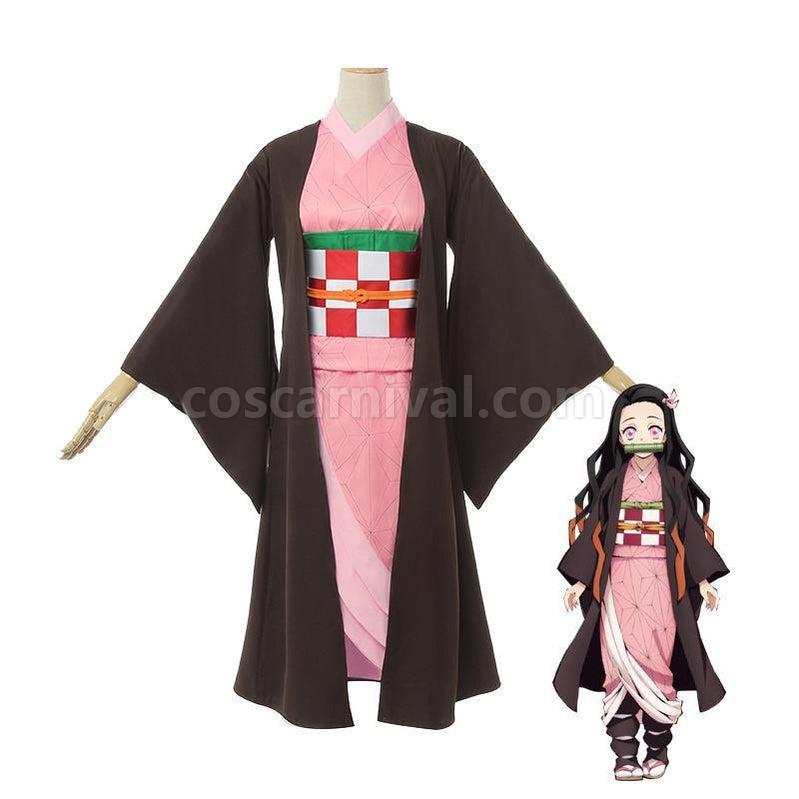 Demon Slayer Kimetsu no Yaiba Nezuko Kamado kimono Cosplay Costume coscarnival011119311