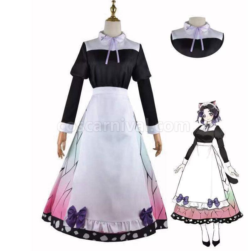 Demon Slayer Kimetsu no Yaiba Shinobu Kocho Maid Dress Cosplay Costumes coscarnival01111409