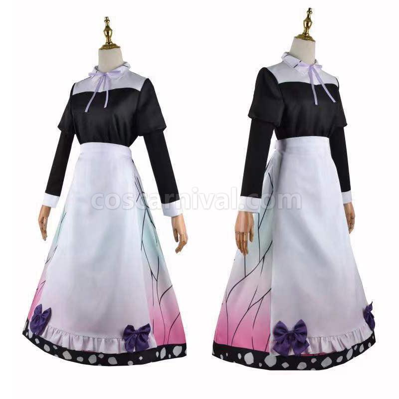 Demon Slayer Kimetsu no Yaiba Shinobu Kocho Maid Dress Cosplay Costumes coscarnival01111414