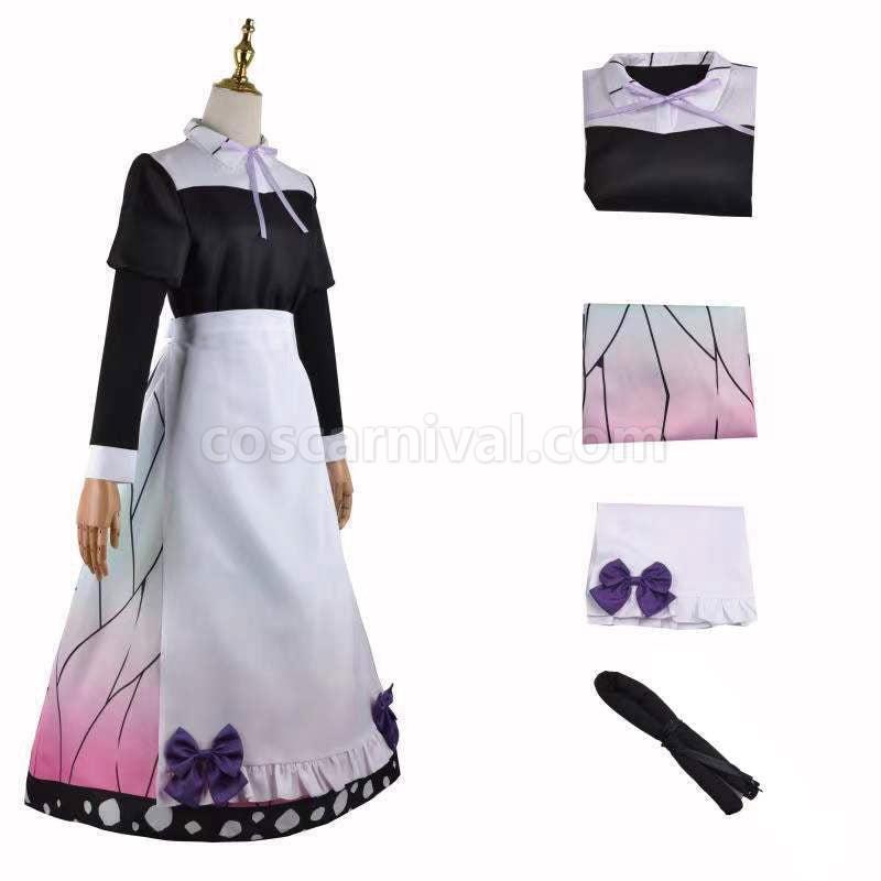 Demon Slayer Kimetsu no Yaiba Shinobu Kocho Maid Dress Cosplay Costumes coscarnival01111432
