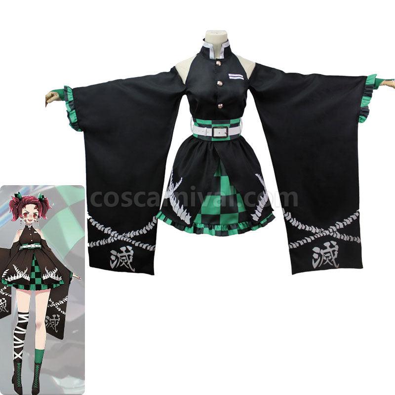 Demon Slayer Kimetsu no Yaiba Tanjiro Kamado Dress Cosplay Costumes coscarnival01115350