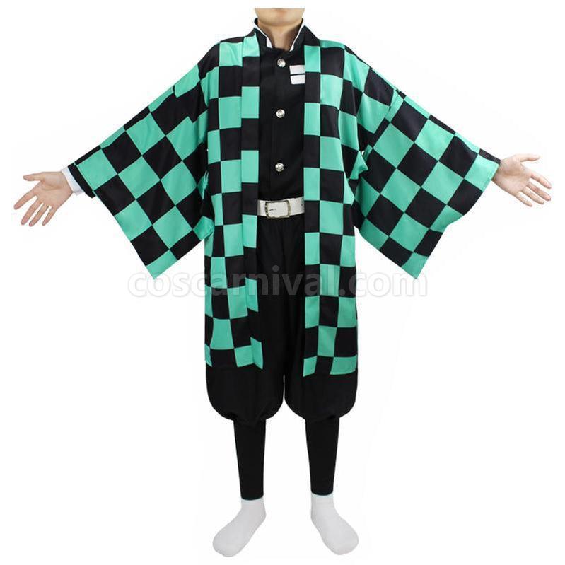 Demon Slayer Kimetsu no Yaiba Tanjiro Kamado Kimono Fullset Cosplay Costumes coscarnival011119317