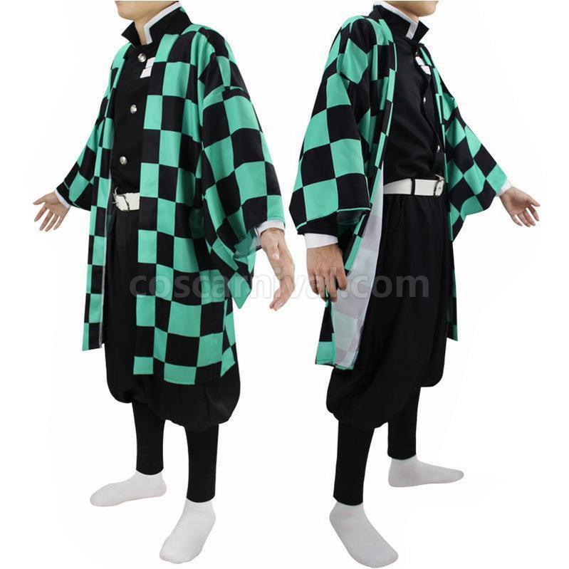 Demon Slayer Kimetsu no Yaiba Tanjiro Kamado Kimono Fullset Cosplay Costumes coscarnival011119324