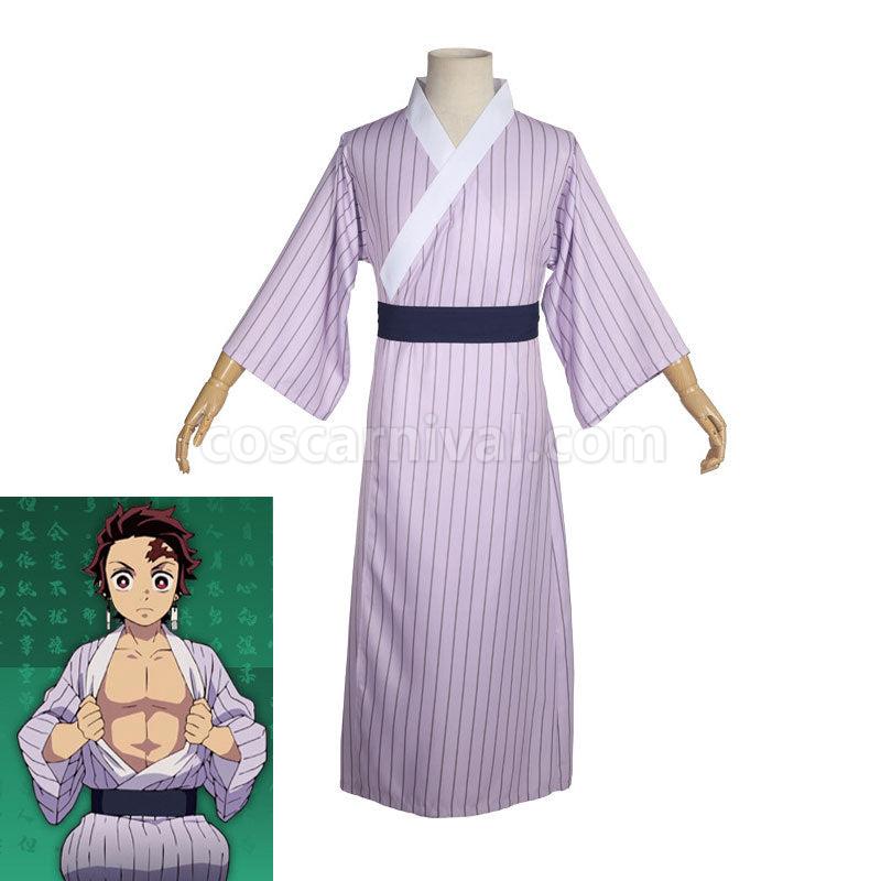 Demon Slayer Kimetsu no Yaiba Tanjiro Kamado Kimono Pajamas Cosplay Costumes coscarnival01118334