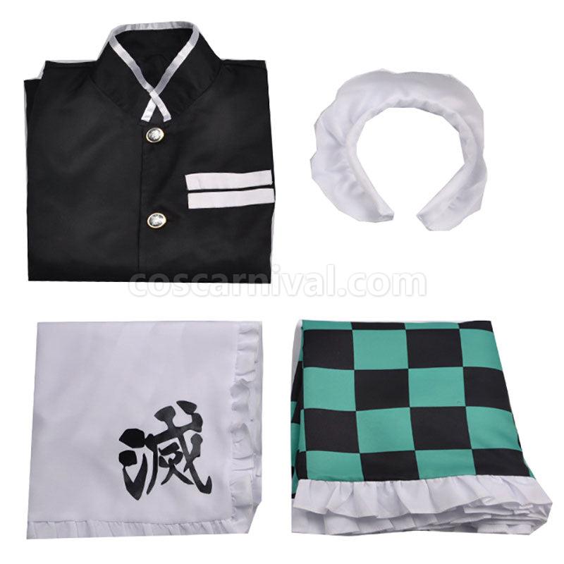 Demon Slayer Kimetsu no Yaiba Tanjiro Kamado Maid Dress Cosplay Costume coscarnival01111429