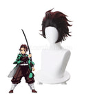 Demon Slayer Kimetsu no Yaiba Tanjirou Kamado Short Wine Red Men Cosplay Wigs coscarnival011119428