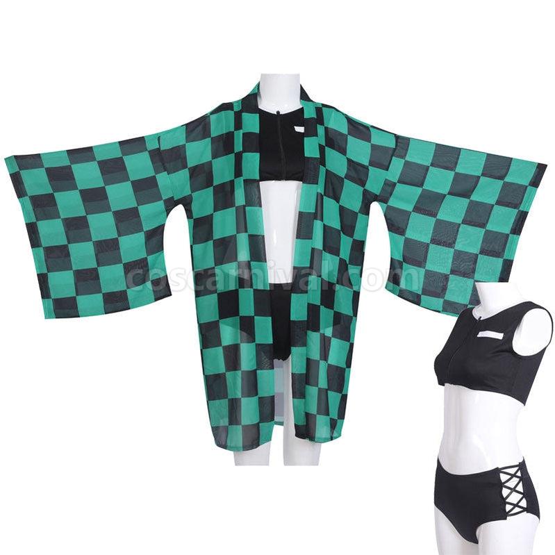 Demon Slayer Kimetsu no Yaiba Tanjirou Kamado Swimsuit Cosplay Costumes coscarnival011110494