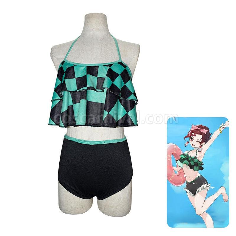 Demon Slayer Kimetsu no Yaiba Tanjirou Kamado Swimsuit Cosplay Costumes coscarnival011110536