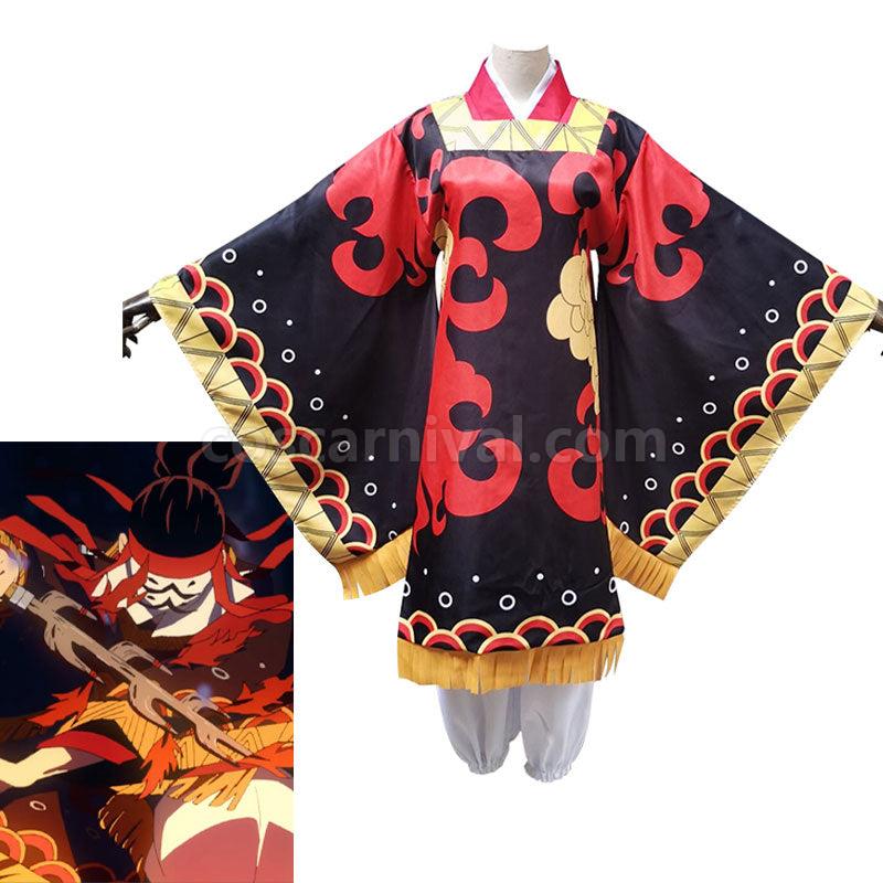 Demon Slayer Kimetsu no Yaiba Tanjuro Kamado Dance of the Fire God Hinokami Kagura Cosplay Costume coscarnival01118544