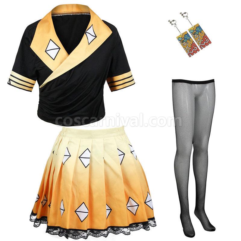 Demon Slayer Kimetsu no Yaiba Zenitsu Agatsuma Cosplay Costumes coscarnival01117529