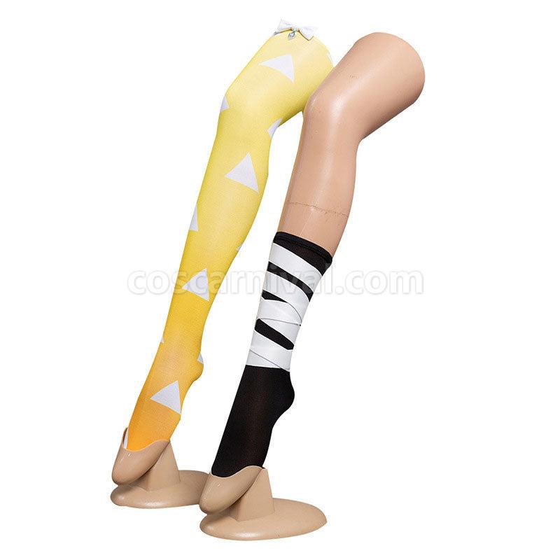 Demon Slayer Kimetsu no Yaiba Zenitsu Agatsuma Cosplay Costumes coscarnival01118596