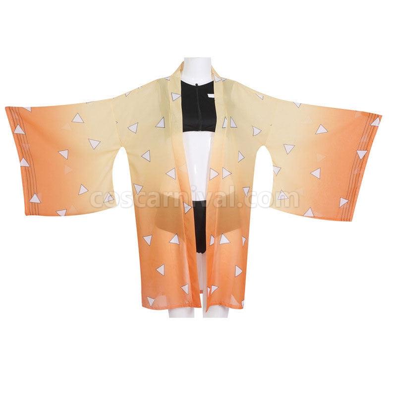 Demon Slayer Kimetsu no Yaiba Zenitsu Agatsuma Swimsuit Cosplay Costumes coscarnival011110489