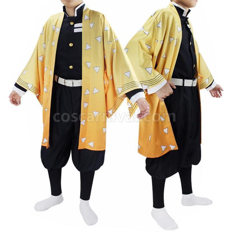 Demon Slayer Kimetsu no Yaiba Zenitsu Agatsuma kimono Cosplay Costumes coscarnival011119320