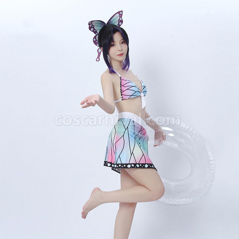 Demon Slayer Kochou Shinobu Swimsuit Cosplay Costumes coscarnival011110006