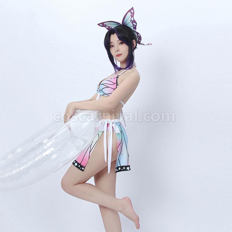 Demon Slayer Kochou Shinobu Swimsuit Cosplay Costumes coscarnival011110015