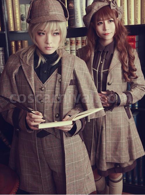 Detective Style Beck Street Dense Fog Series Khaki Lolita Vest coscarnival