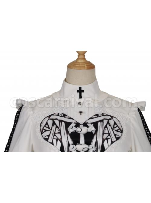 Devil Rabbit Series OP Autumn Winter Halloween Gothic Lolita Long Sleeve Dress With Detachable Plush Rabbit Ears Hat coscarnival