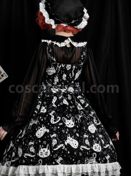 Diamond Star Meow Series Darkness Gothic Lolita Sling Dress coscarnival