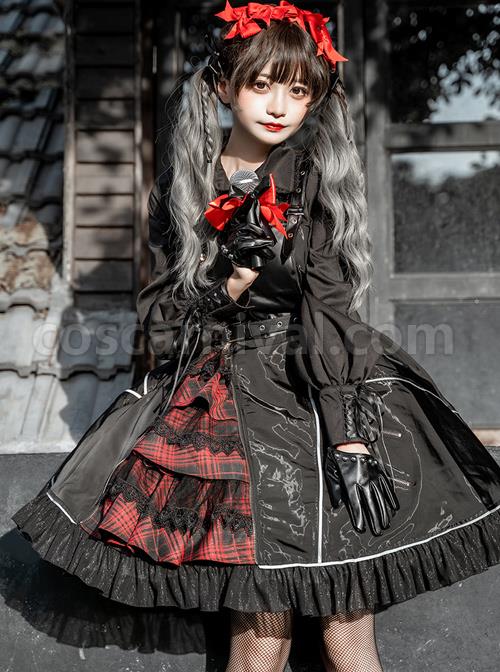 Dimly Light Series JSK Rock Cyberpunk Gothic Lolita Sling Dress coscarnival
