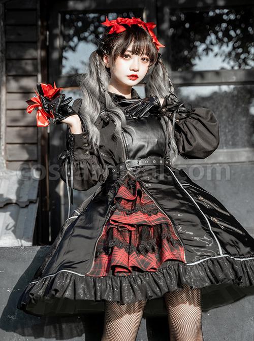Dimly Light Series JSK Rock Cyberpunk Gothic Lolita Sling Dress coscarnival