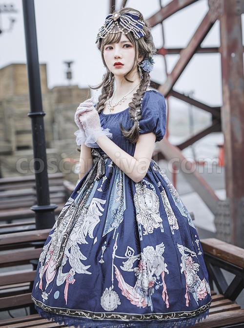Distant-Bells-Series-OP-High-Waist-Classic-Lolita-Short-Sleeve-Dress-coscarnival-2984