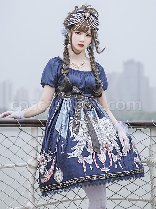 Distant-Bells-Series-OP-High-Waist-Classic-Lolita-Short-Sleeve-Dress-coscarnival-3019