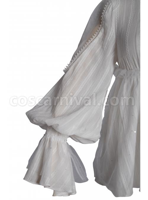 Divine Salvation Series High Collar Retro Gothic Lolita White Long Sleeve Shirt coscarnival