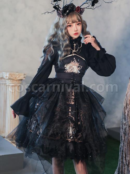 Divine Salvation Series Retro Gothic Lolita Sling Dress coscarnival